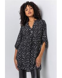 Roman - Ditsy Spot 3/4 Sleeve Longline Top - Lyst