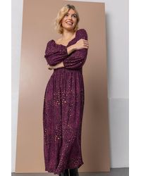 D.u.s.k - Shirred Leopard Print Midi Stretch Dress - Lyst