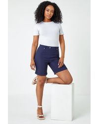 Roman Petite - Turned Hem Elastic Waist Shorts - Lyst
