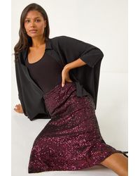 Roman - Fluted Hem Sequin Skirt - Lyst