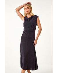Roman Petite - Sparkle Stretch Drape Dress - Lyst