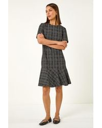 Roman - Textured Frill Hem Midi Dress - Lyst