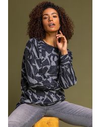 Roman - Abstract Animal Print Long Sleeve Top - Lyst