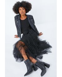 Roman - Elastic Waist Mesh Layered A Line Skirt - Lyst