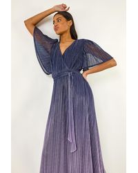Roman - Ombre Shimmer Plisse Midi Dress - Lyst