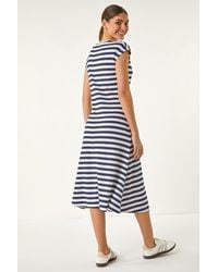 Roman - Stripe Crochet Midi Dress - Lyst