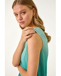 Roman - Ombre Plisse Bubble Hem Top - Lyst