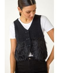 Roman - Tassel Faux Fur Gilet - Lyst