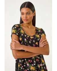 Roman - Floral High Low Hem Top - Lyst
