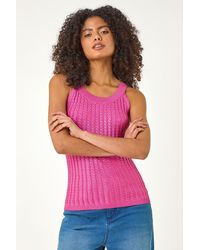 D.u.s.k - Metallic Knit Vest Top - Lyst