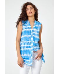 Roman - Sleeveless Tie Dye Shirt - Lyst