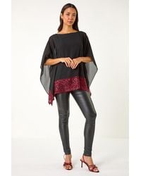Roman - Sequin Hem Contrast Tunic Top - Lyst