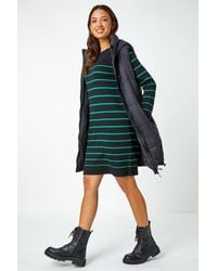 Roman - Stripe Print Knitted Jumper Dress - Lyst