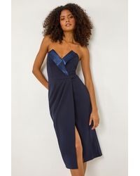 D.u.s.k - Bandeau Collar Stretch Midi Dress - Lyst