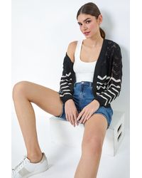 Roman - Wave Pointelle Knit Cardigan - Lyst