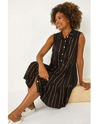 Roman - Shimmer Buttoned Shirt Dress - Lyst