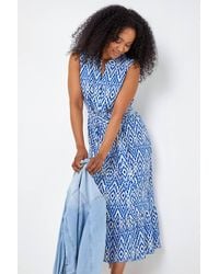 Roman Petite - Aztec Print Frill Shirt Dress - Lyst