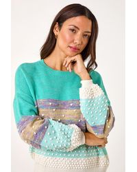 Roman - Textured Bobble Knit Crew Jumper - Lyst