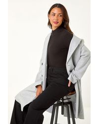 Roman - Faux Wool Double Breasted Coat - Lyst