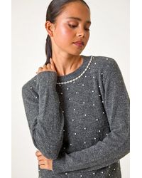 Roman Petite - Pearl Neck Knitted Jumper - Lyst