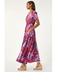 Roman - Floral Print Button Detail Maxi Dress - Lyst