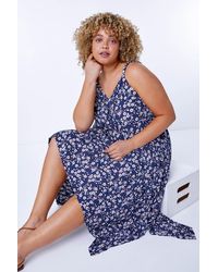 Roman Curve - Ditsy Floral Hanky Hem Asymmetric Dress - Lyst