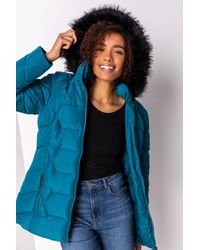Roman - Faux Fur Trim Hooded Coat - Lyst