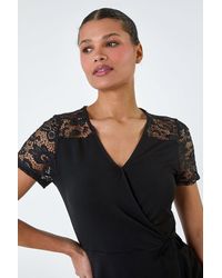 Lilly-and-Hope - Lace Tie Detail V-Neck Wrap Top - Lyst