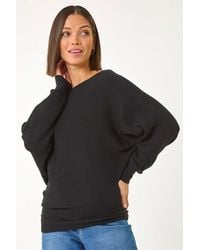 Roman - Ribbed Batwing Knit Jumper - Lyst