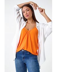 Roman - Gathered V-Neck Stretch Vest Top - Lyst