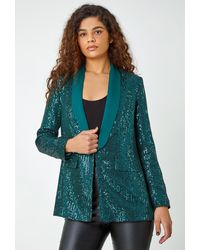 Roman - Sequin Contrast Collar Blazer - Lyst