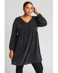 Roman Curve - Metallic Sparkle Swing Dress - Lyst
