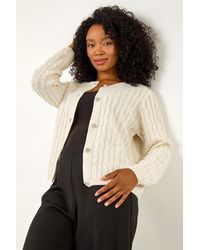 Roman Petite - Cable Knit Cardigan - Lyst