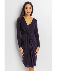 Roman - Twist Front Sparkle Embellished Dress - Lyst