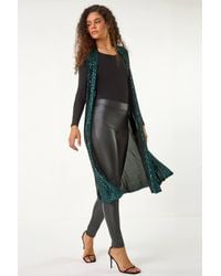 Roman - Sequin Longline Stretch Cardigan - Lyst