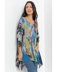Roman - Abstract Print Hanky Hem Slouch Top - Lyst
