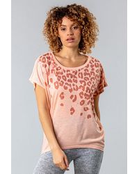 Roman - Animal Print Diamante Embellished T-Shirt - Lyst