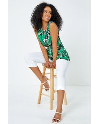 Roman Petite - Paisley Print Twist Stretch Top - Lyst