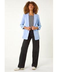 Roman - Tailored Ruched Sleeve Stretch Blazer - Lyst