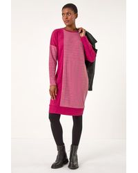 Roman - Colour Block Stretch Jumper Dress - Lyst