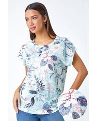 Roman - Floral Hotfix Embellished Stretch T-shirt - Lyst