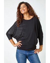 Roman - Embellished Relaxed Stretch Top - Lyst