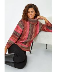 Roman - Textured Roll Neck Ombre Knitted Jumper - Lyst