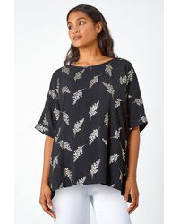 Roman - Metallic Floral Print Oversized T-Shirt - Lyst