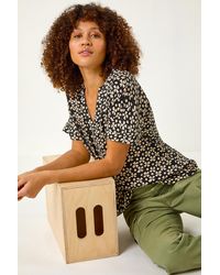Roman - Abstract Print V-Neck Tunic Top - Lyst