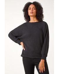 Roman - Long Sleeve Textured Jersey Top - Lyst