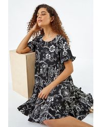 Roman - Paisley Floral Tiered Smock Dress - Lyst