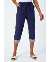 Roman - Contrast Detail Cropped Stretch Trouser - Lyst