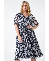Roman Curve - Abstract Stretch Mesh Wrap Dress - Lyst