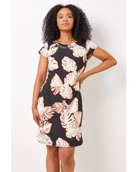 Roman Petite - Tropical Leaf Print Shift Dress - Lyst